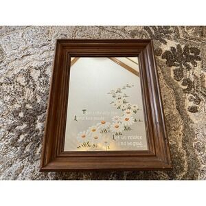 MCM Boho Mirror Handpainted Daisies 60s 70s Bible Religious Vintage Hippie